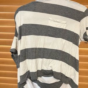 grey and white AE tee